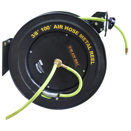 Black Bull Retractable Air Hose Reel with Auto Rewind, 100 Ft. AHAR100